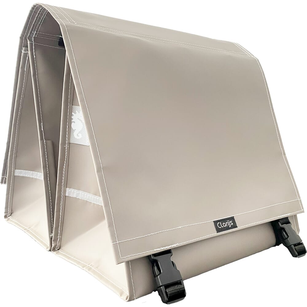Clarijs - Clarijs fietstas dubbel xl pvc 46l met uitsparing mat taupe