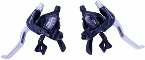 Spanninga - stuurverstellers 3v/7v met remgreep zwart/zilver