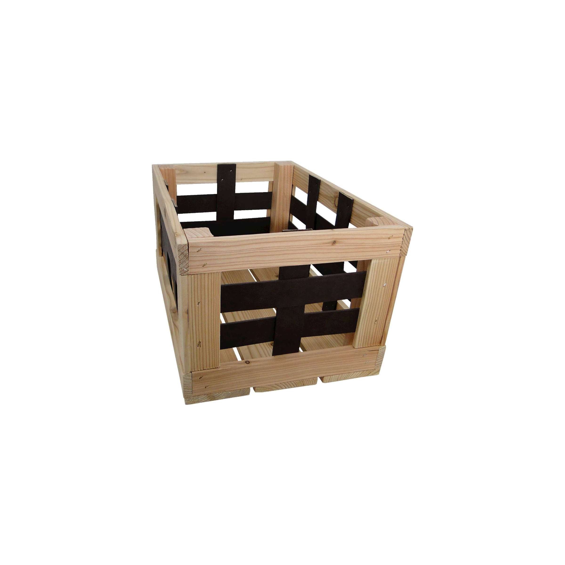 Fietskrat leren raster 20L 40x29x24cm