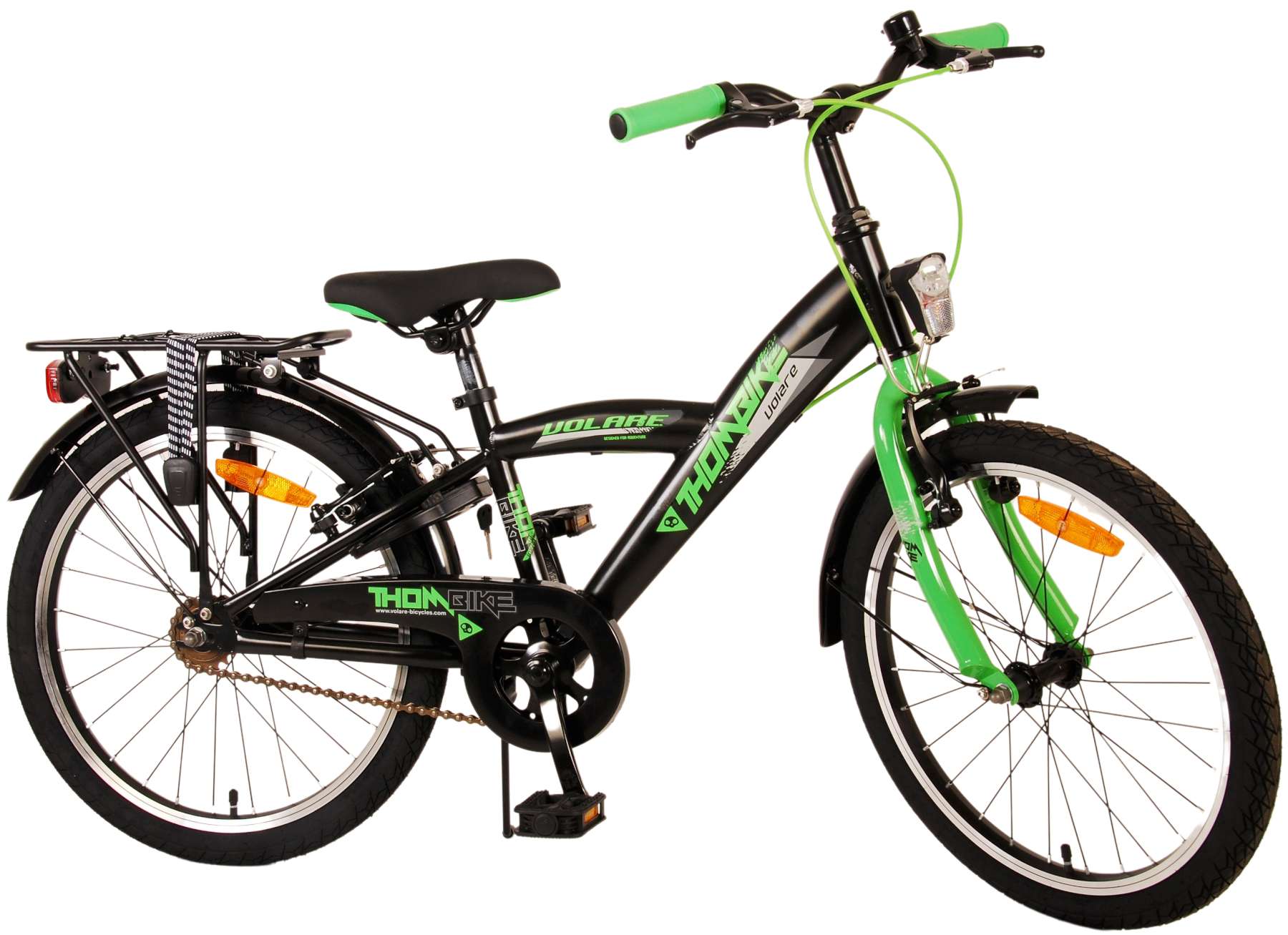 Volare Thombike Kinderfiets Jongens 20 inch Zwart Groen Twee Handremmen