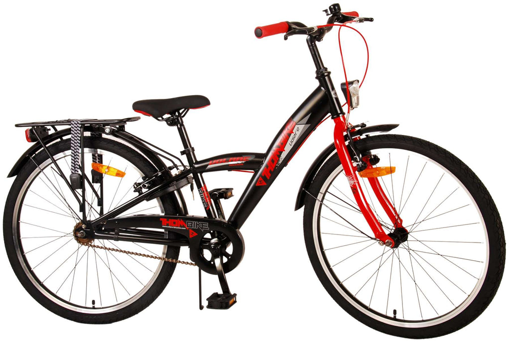 Volare Thombike Kinderfiets - Jongens - 24 inch - Zwart Rood - Twee handremmen