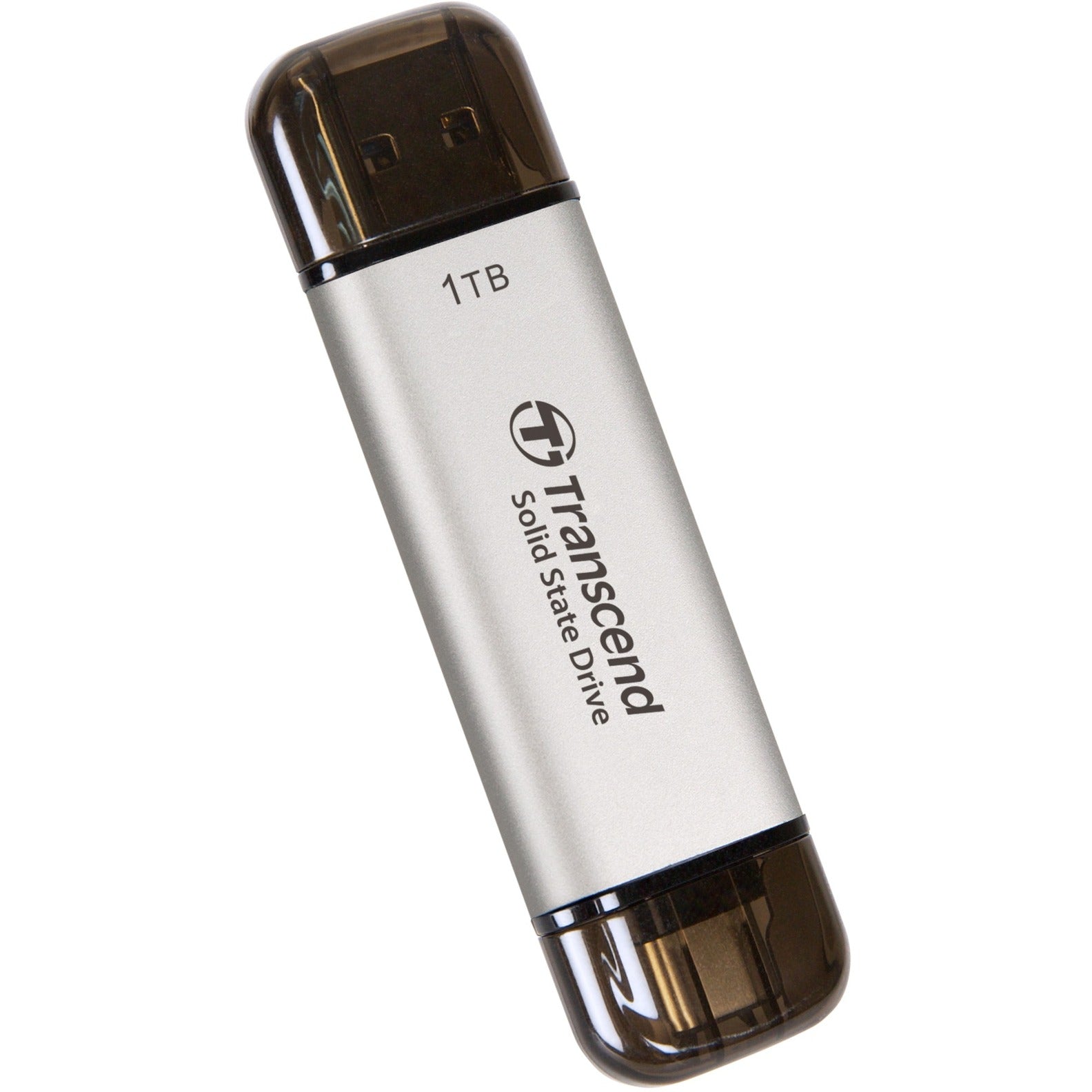 Transcend ts1tesd310s esd310s external ssd, 1tb, usb 10gbps, type c a, 1050 mb s, silver