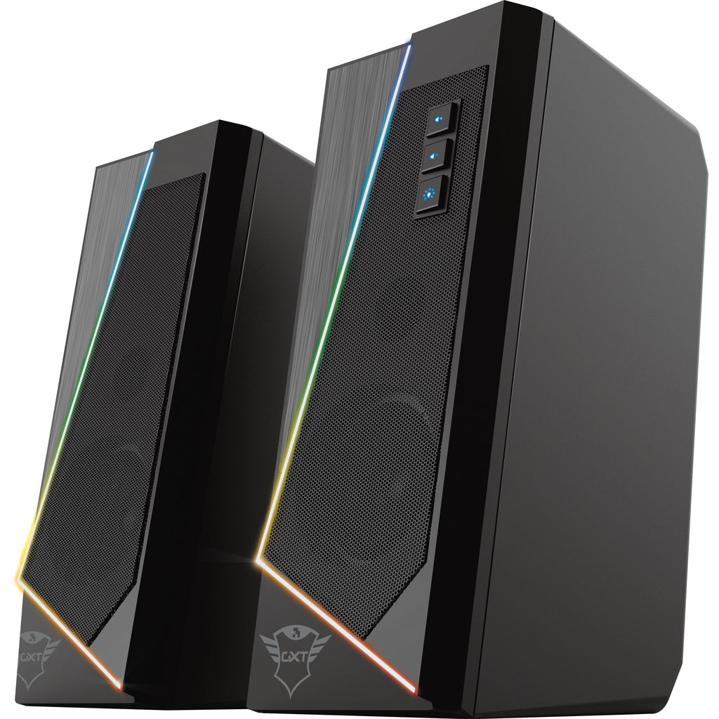 Trust gxt 609 zoxa rgb-verlichte speakerset pc-luidspreker (zwart, rgb led)