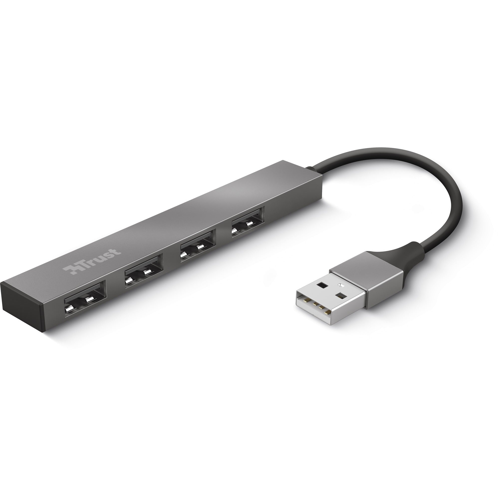 Trust halyx aluminium 4-port mini usb hub usb-hub (aluminium)