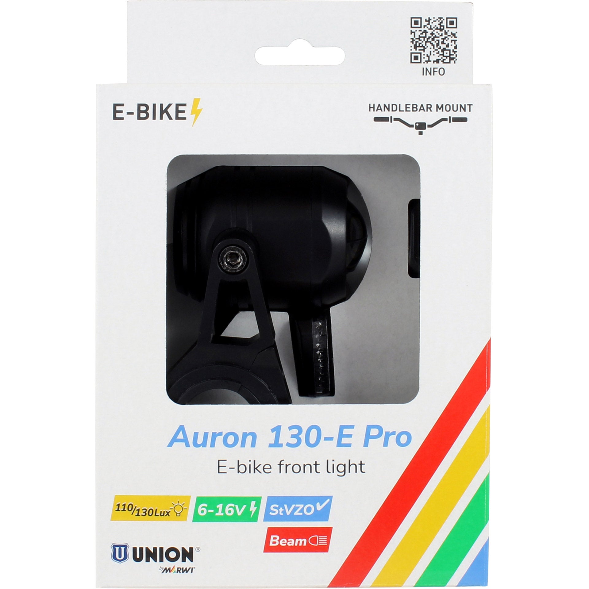 UNION - UN koplamp auron 130-e pro e-bike 6-16v 130lux