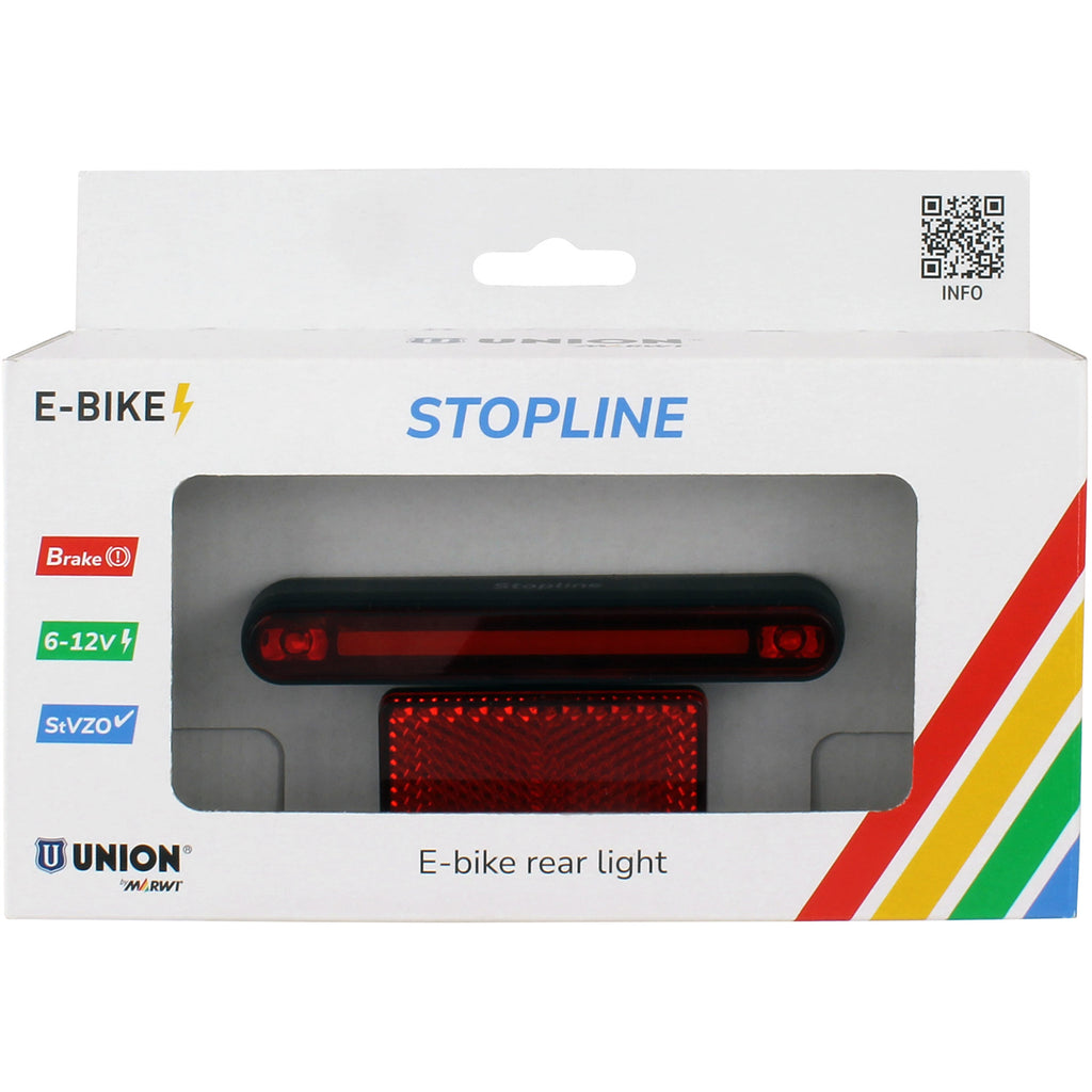 Qibbel - achterlicht stopline e-bike 6-12v met remlicht