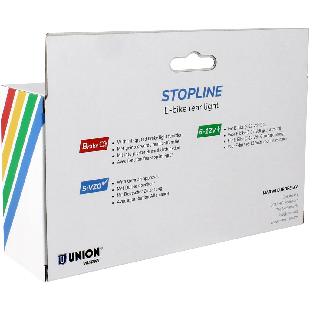 Qibbel - achterlicht stopline e-bike 6-12v met remlicht