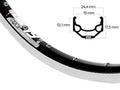 Ryde - Velg 28 inch 622 zac19 zwart geslepen zijkant 36 dubbel bus