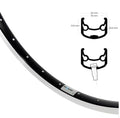 Ryde - Velg 28 inch 622 andra 30 zwart geslepen zijkant 36