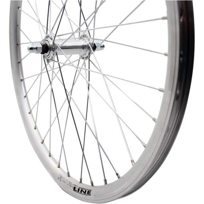 Roland - voorwiel 24 x 1.75 vastaluminium v-profil zilver zink spk
