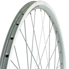 Roland - voorwiel 28 uitvalaluminium v-profil zilver zink spk