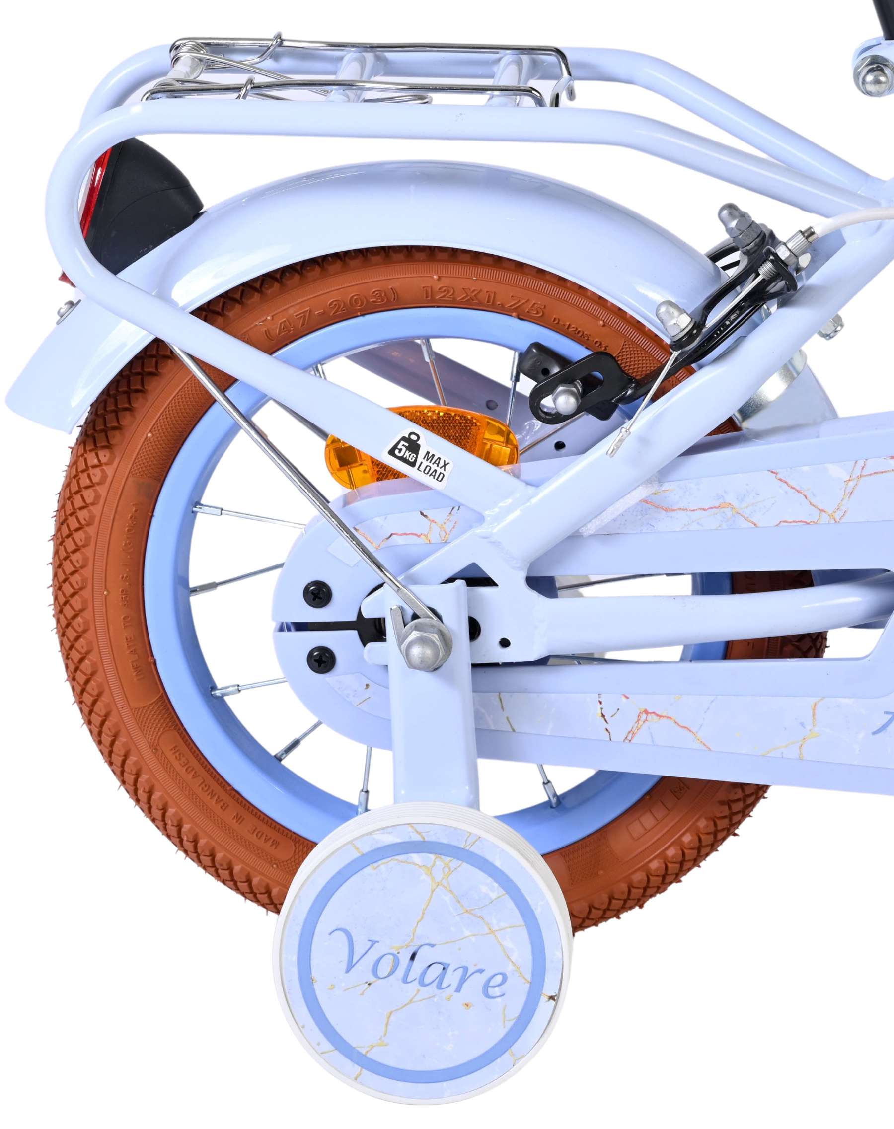 Volare - ashley kinderfiets - meisjes - 12 inch - pastel blauw - twee handremmen