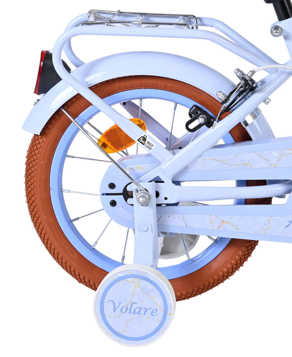 Volare - ashley kinderfiets - meisjes - 14 inch - pastel blauw - twee handremmen
