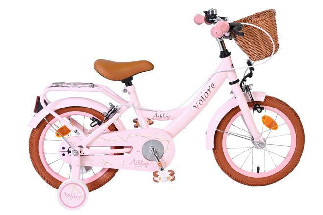 Volare - ashley kinderfiets - meisjes - 14 inch - roze - twee handremmen