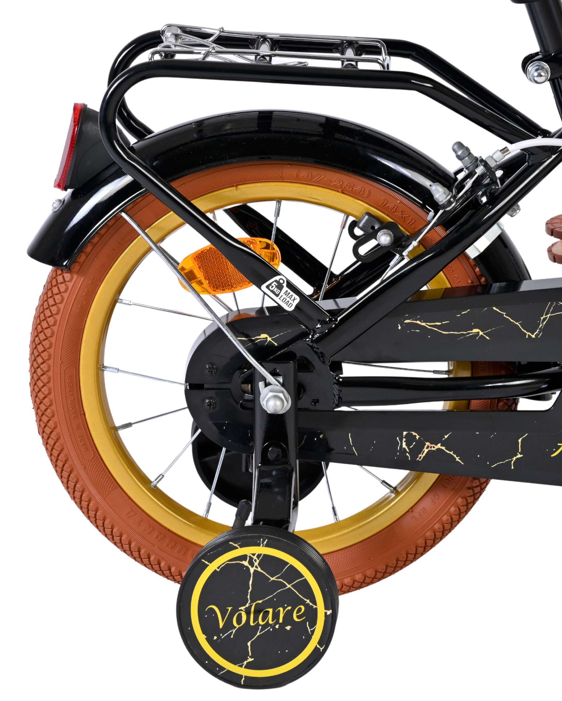 Volare ashley kinderfiets - meisjes - 14 inch - zwart - twee handremmen