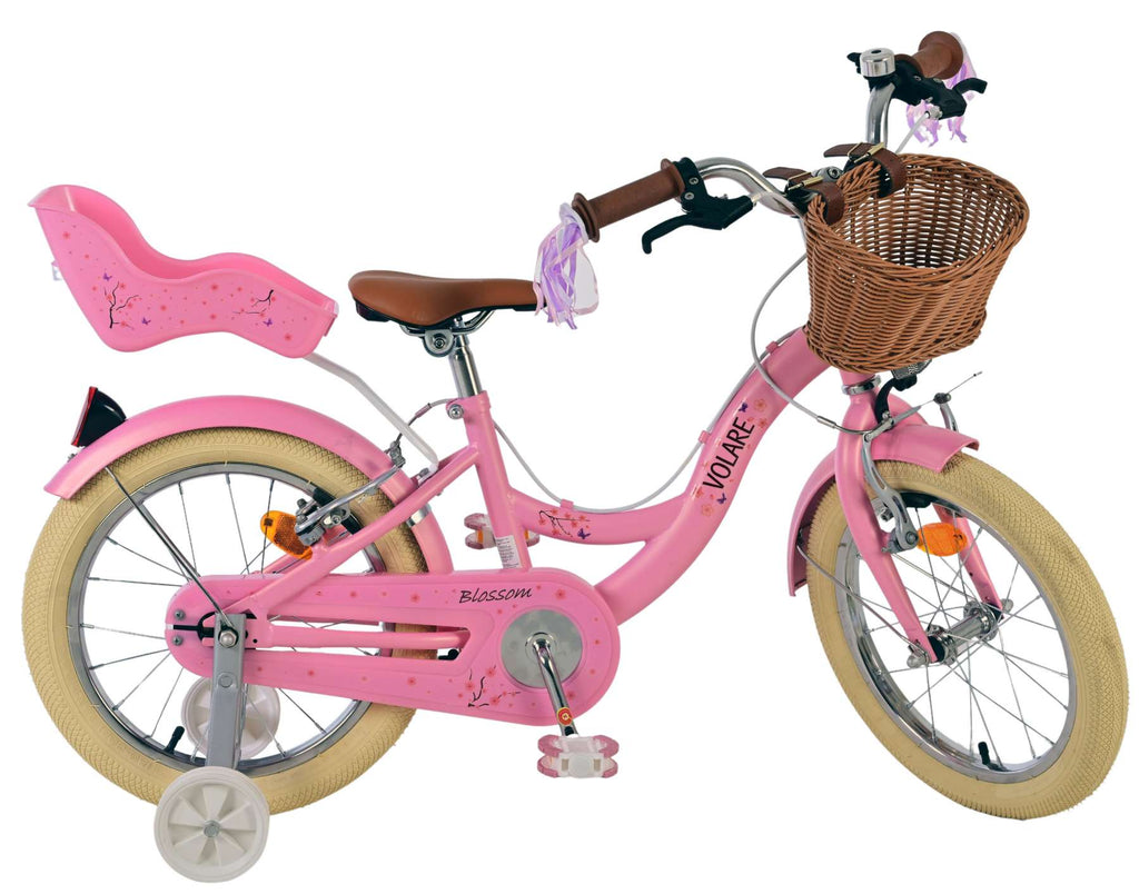 Volare - blossom kinderfiets - meisjes - 16 inch - roze - twee handremmen