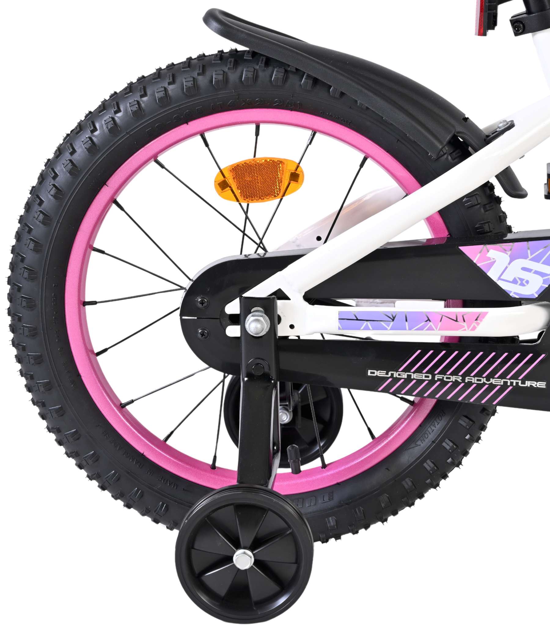 Volare - lily kinderfiets - meisjes - 16 inch - wit roze paars