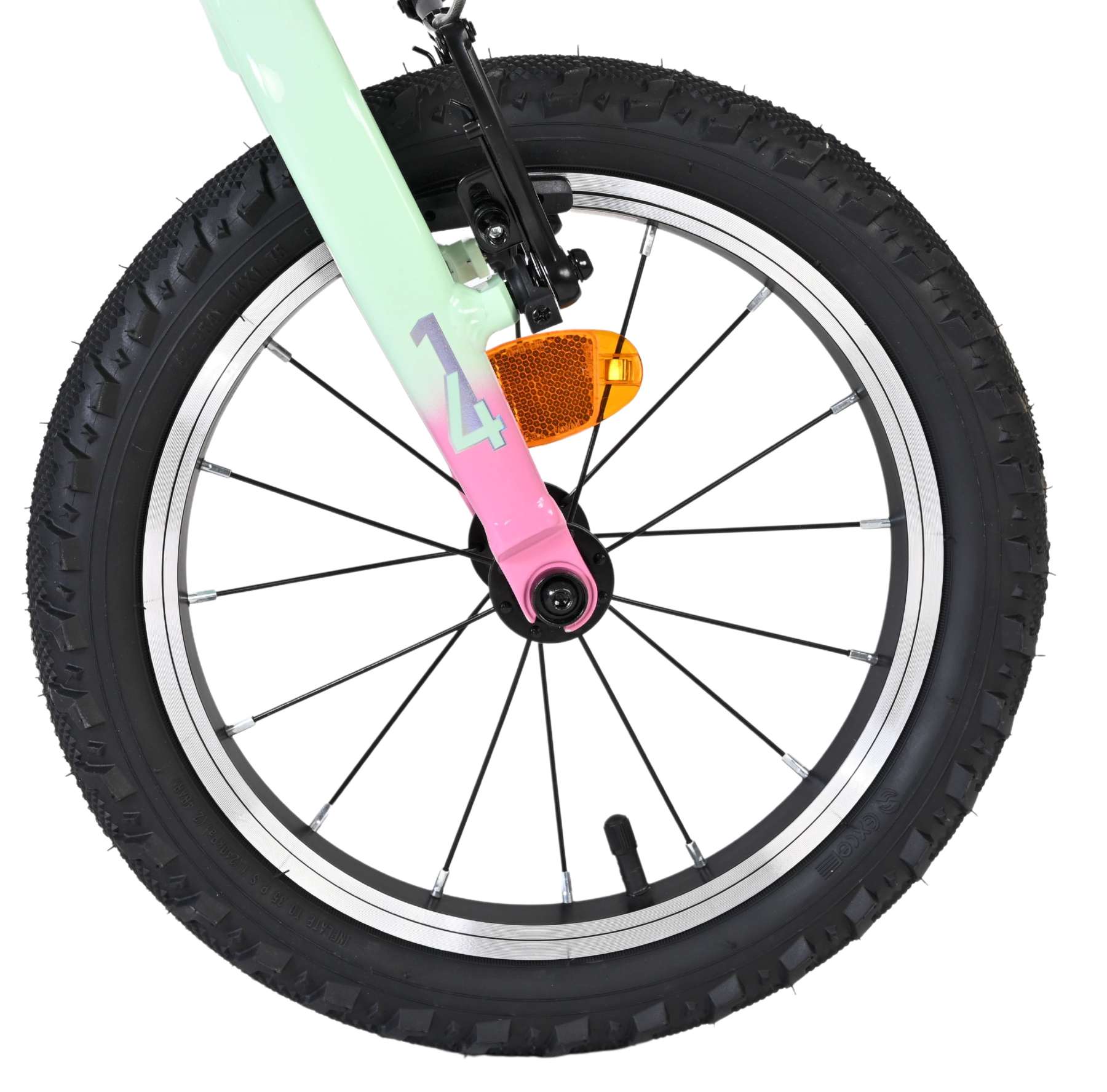 Volare - milano kinderfiets - meisjes - 14 inch - mintgroen - twee handremmen