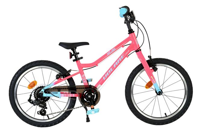 Volare - milano kinderfiets - meisjes - 18 inch - roze - 6 speed - twee handremmen