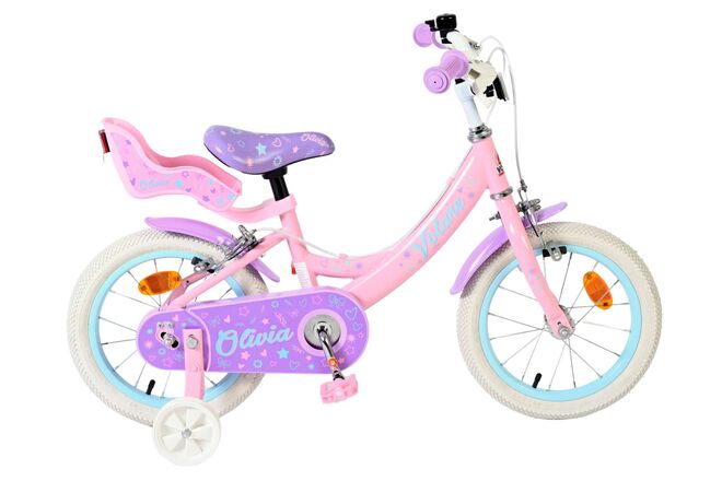 Volare - olivia kinderfiets - meisjes - 14 inch - roze - twee handremmen