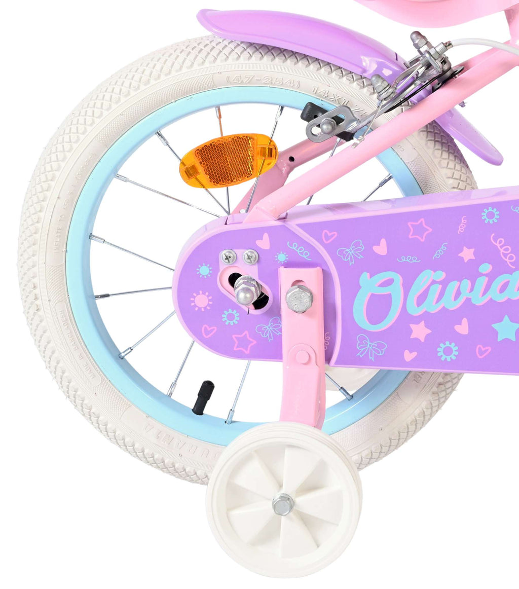 Volare - olivia kinderfiets - meisjes - 14 inch - roze - twee handremmen