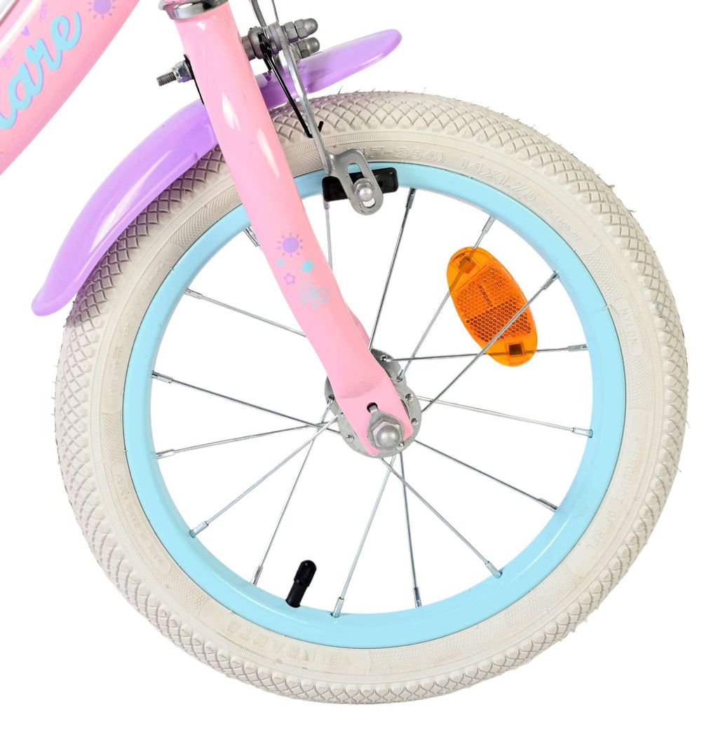 Volare - olivia kinderfiets - meisjes - 14 inch - roze - twee handremmen