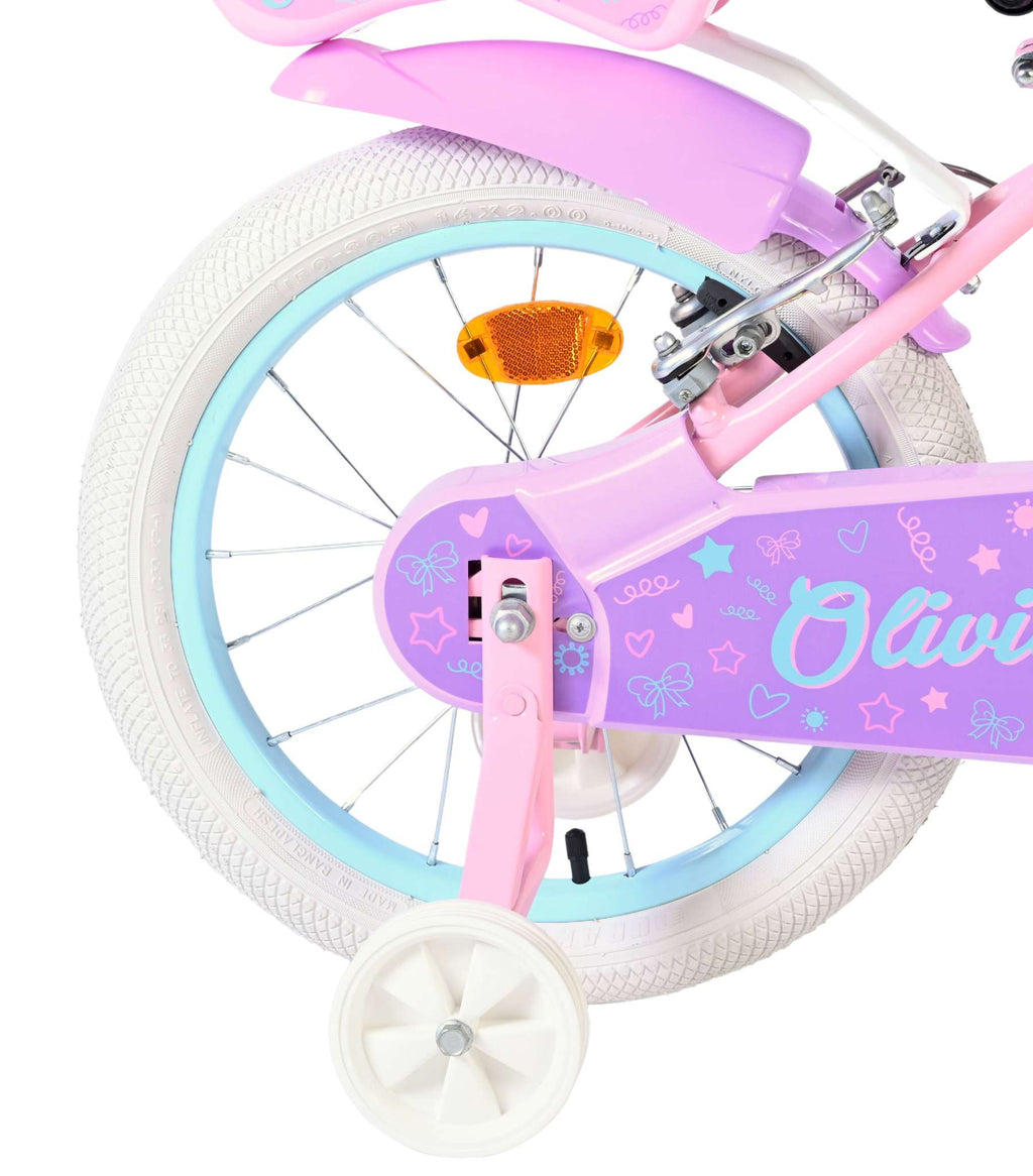 Volare - olivia kinderfiets - meisjes - 16 inch - roze - twee handremmen