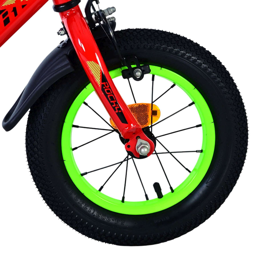 Volare - rocky kinderfiets - jongens - 12 inch - rood - twee handremmen