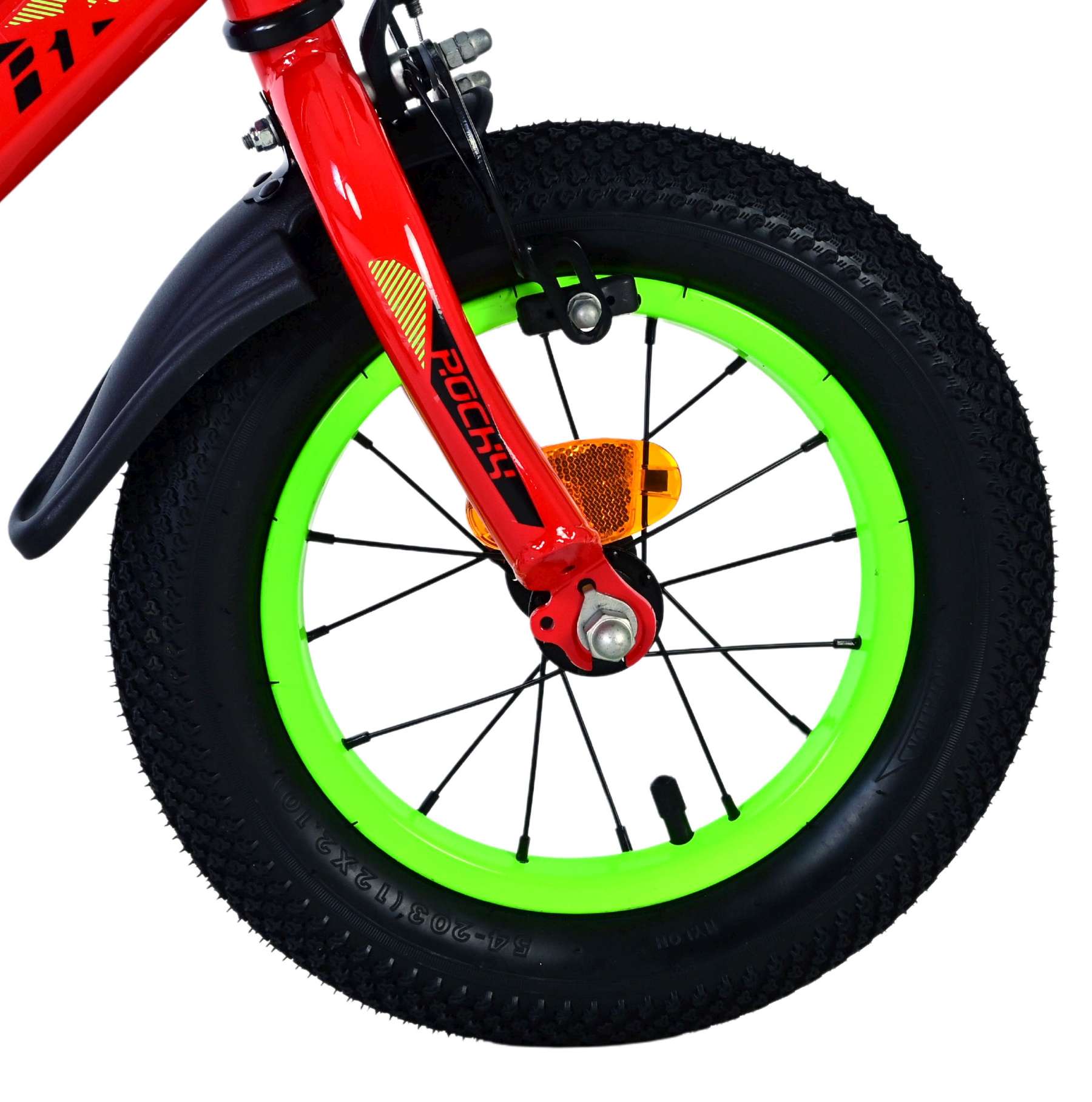 Volare - rocky kinderfiets - jongens - 12 inch - rood - twee handremmen