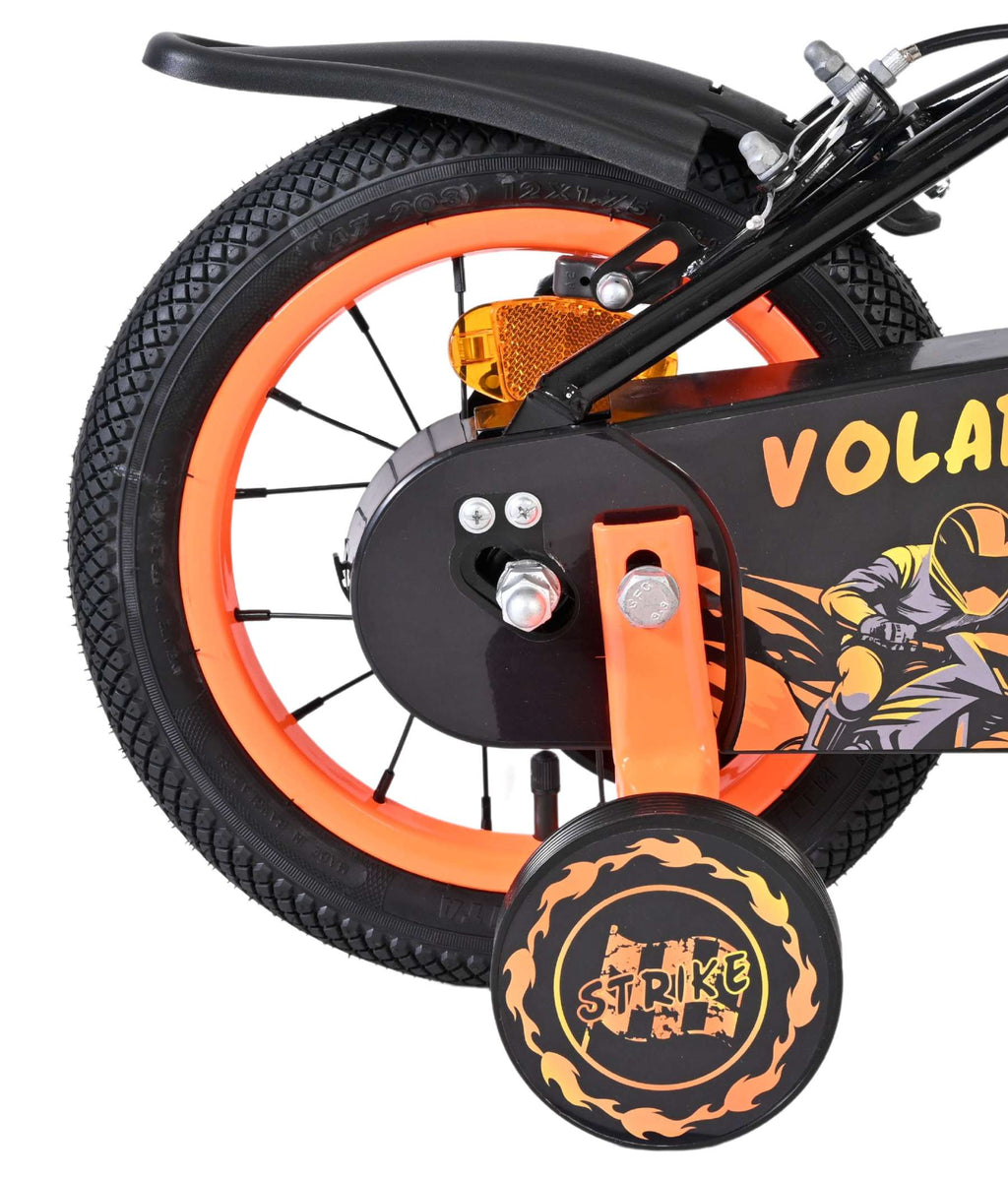 Volare - strike kinderfiets - jongens - 12 inch - zwart oranje - twee handremmen