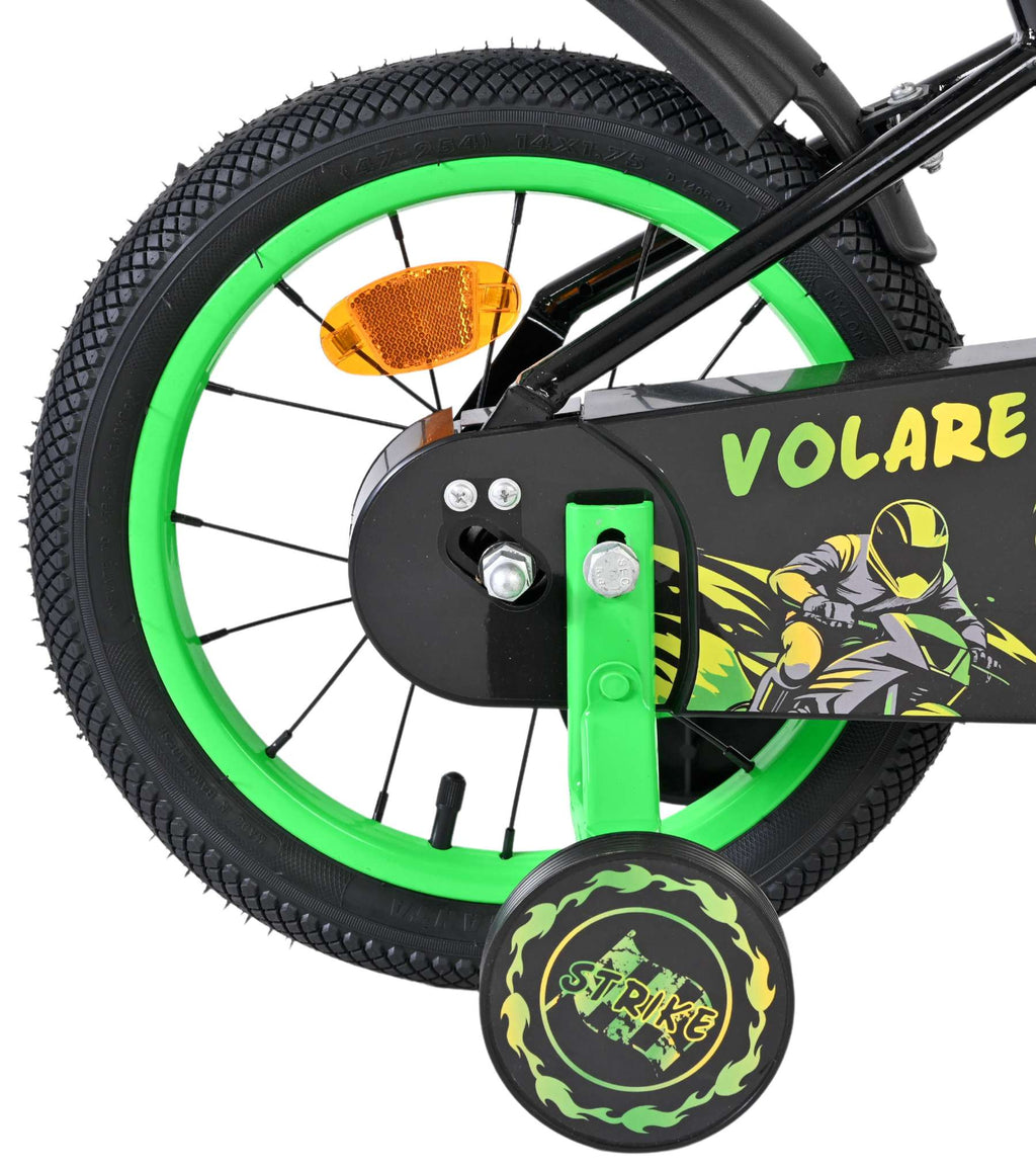 Volare - strike kinderfiets - jongens - 14 inch - zwart groen