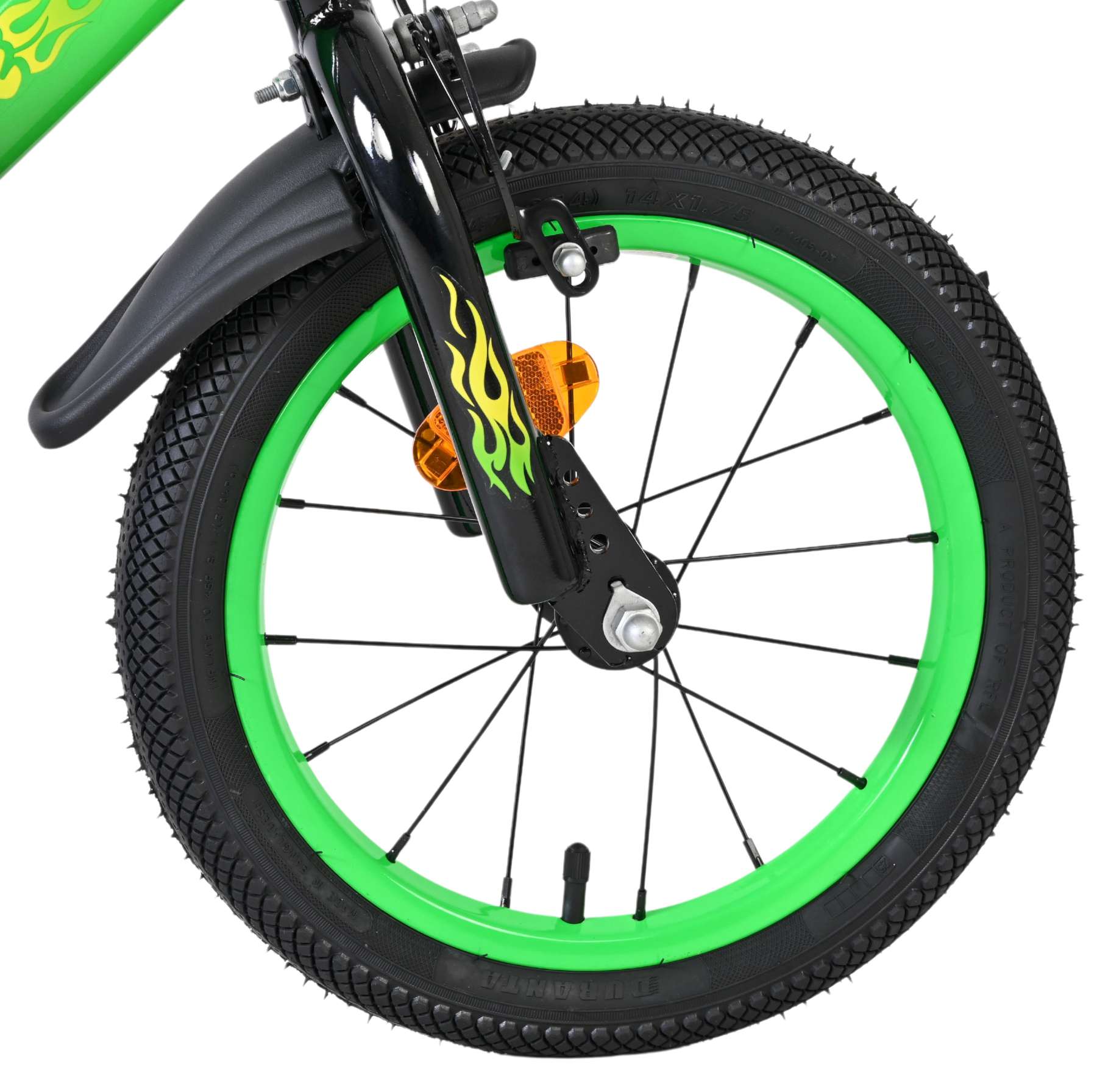 Volare - strike kinderfiets - jongens - 14 inch - zwart groen - twee handremmen