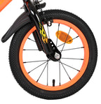 Volare - strike kinderfiets - jongens - 14 inch - zwart oranje - twee handremmen