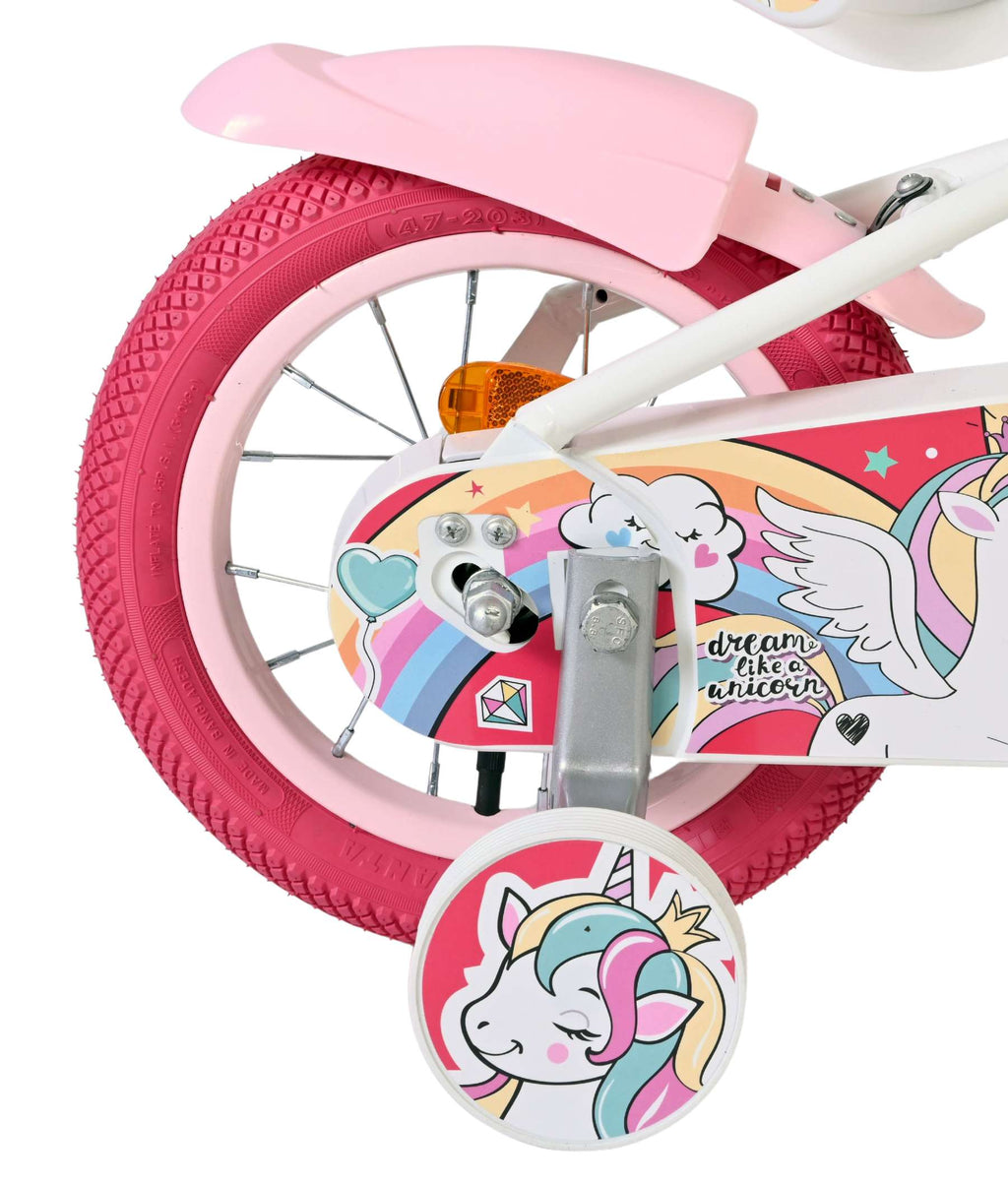 Volare unicorn kinderfiets - meisjes - 12 inch - wit