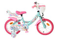 Volare - unicorn kinderfiets - meisjes - 14 inch - groen - twee handremmen