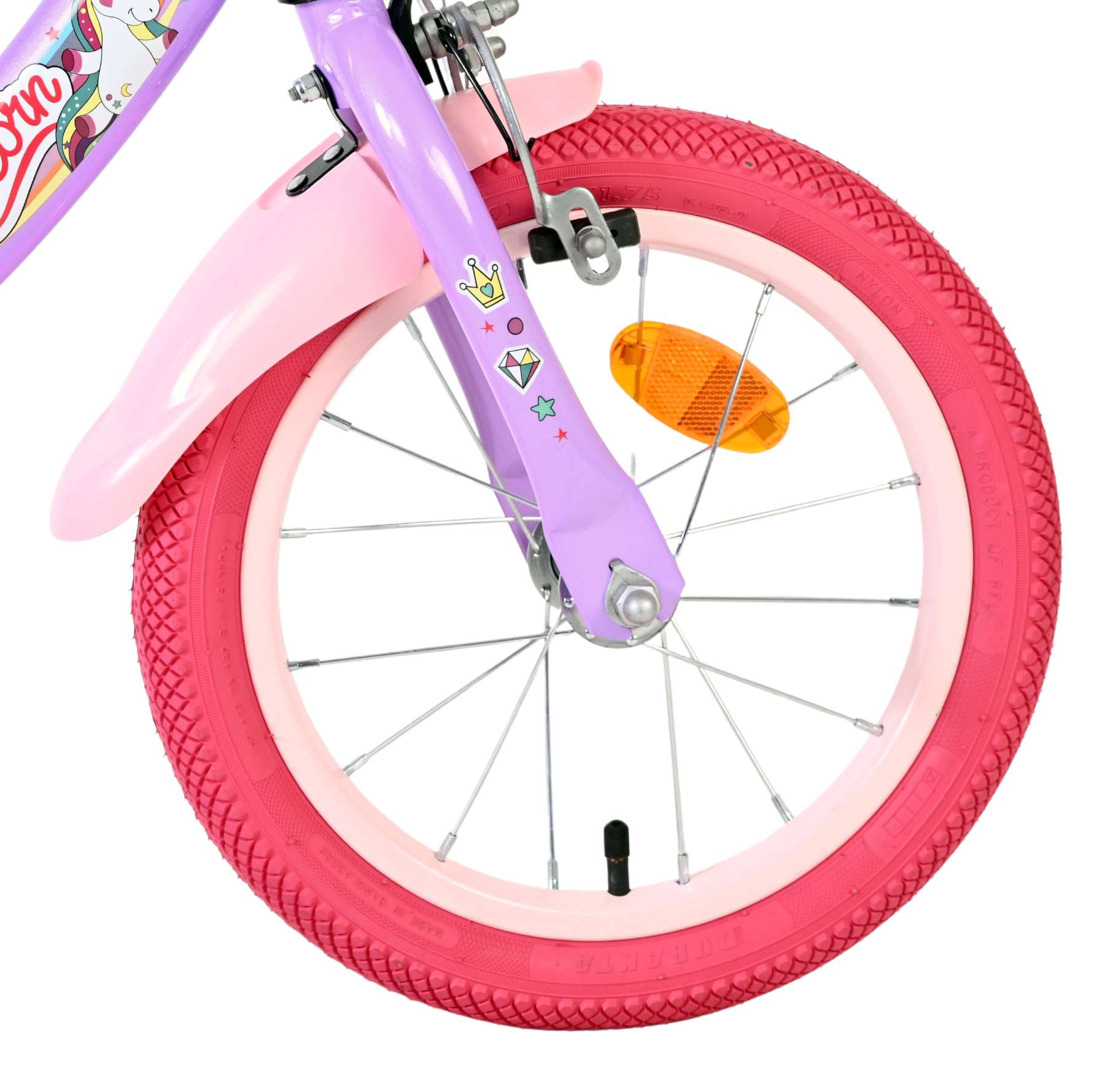 Volare - unicorn kinderfiets - meisjes - 14 inch - paars