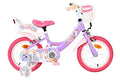 Volare - unicorn kinderfiets - meisjes - 14 inch - paars - twee handremmen