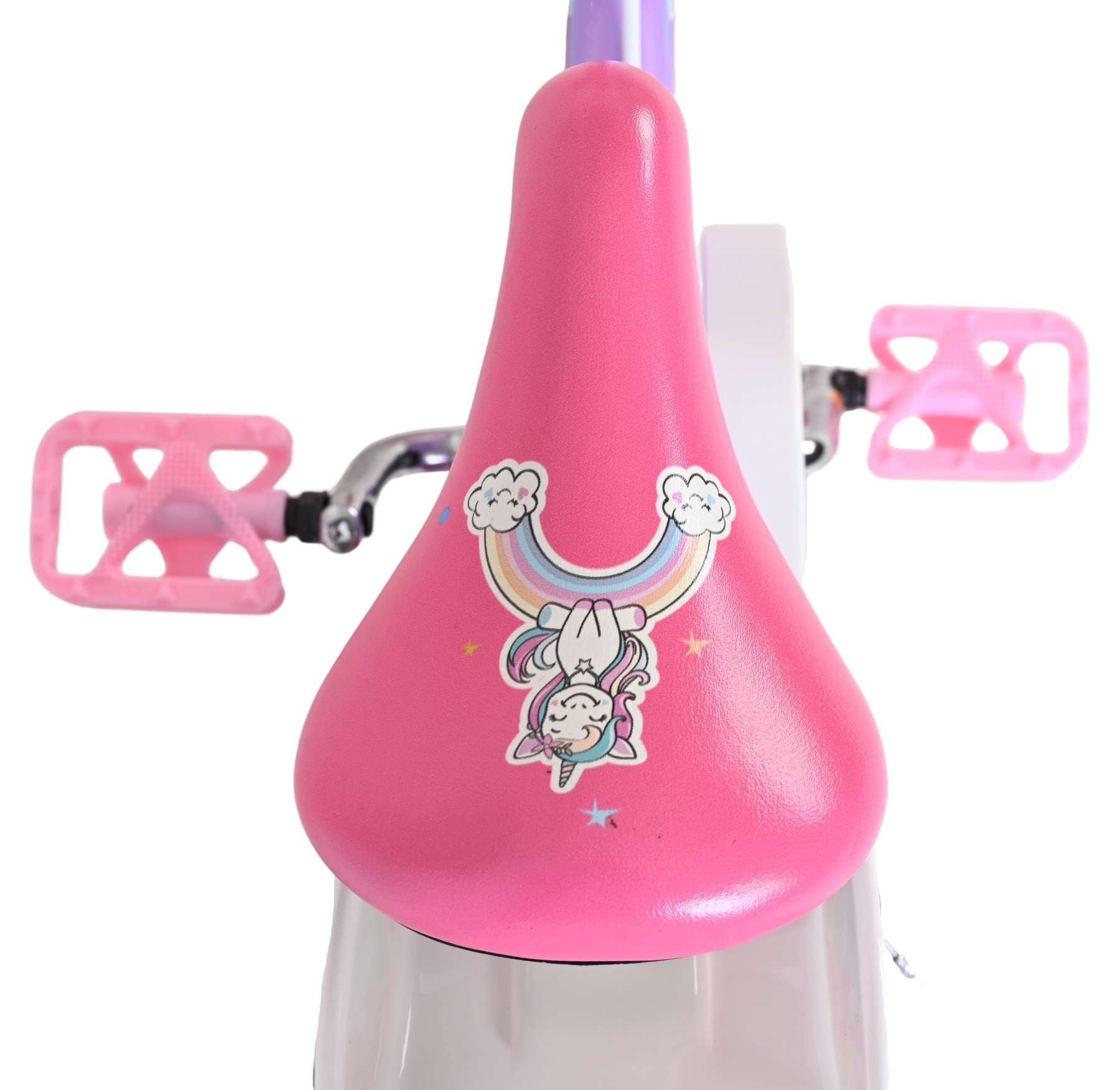 Volare - unicorn kinderfiets - meisjes - 14 inch - paars - twee handremmen