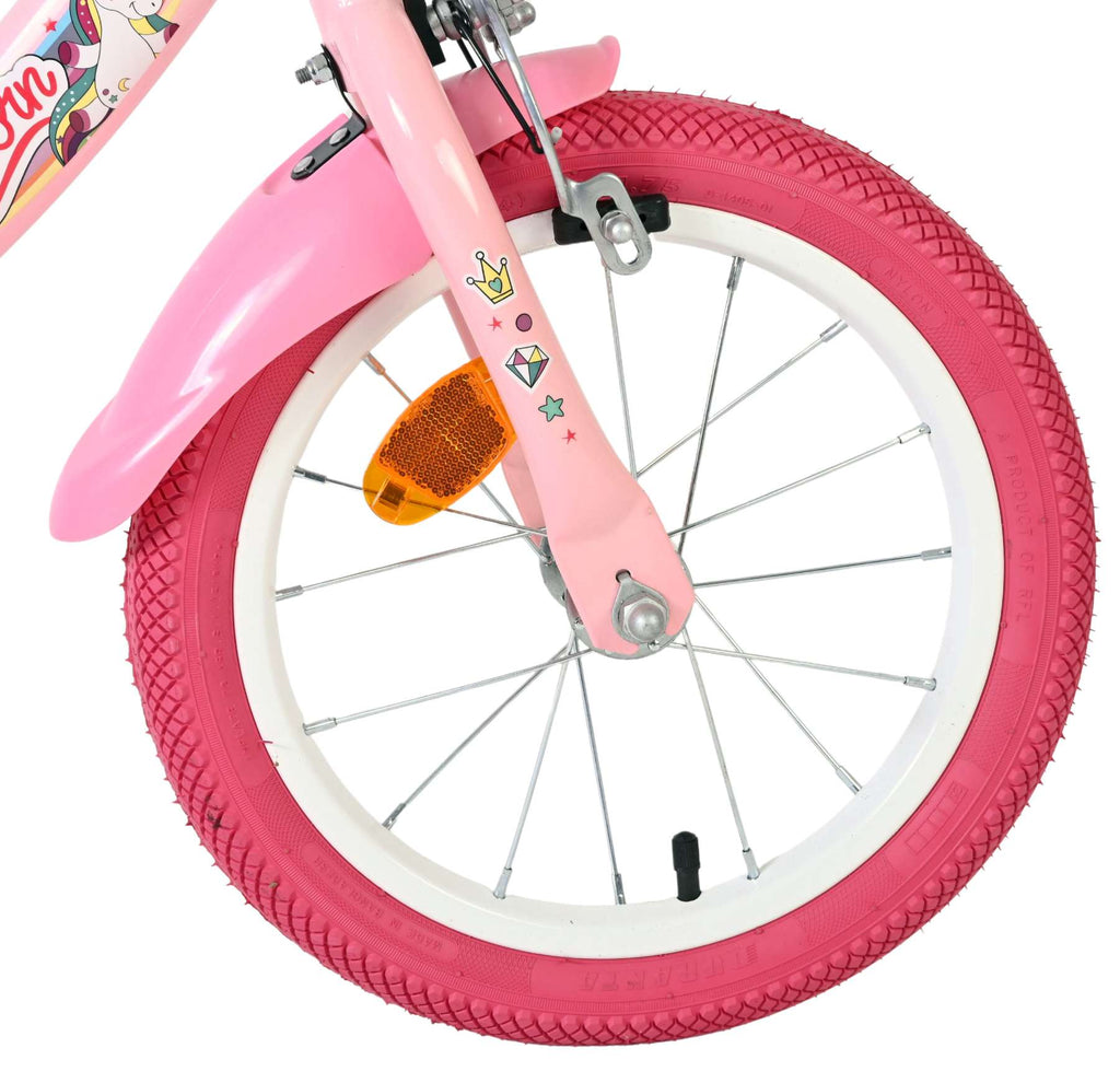 Volare unicorn kinderfiets - meisjes - 14 inch - roze