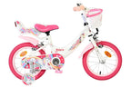 Volare - unicorn kinderfiets - meisjes - 14 inch - wit - twee handremmen