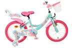 Volare - unicorn kinderfiets - meisjes - 16 inch - groen - twee handremmen