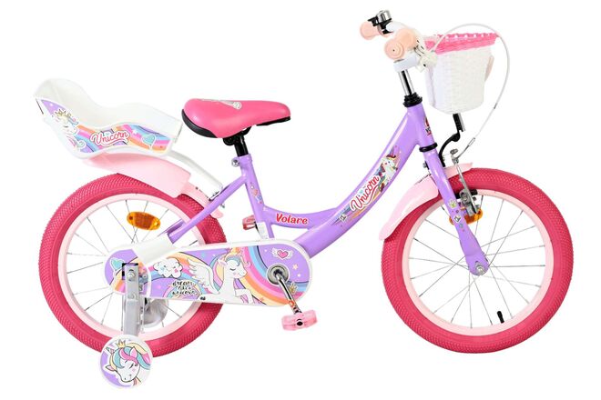 Volare - unicorn kinderfiets - meisjes - 16 inch - paars