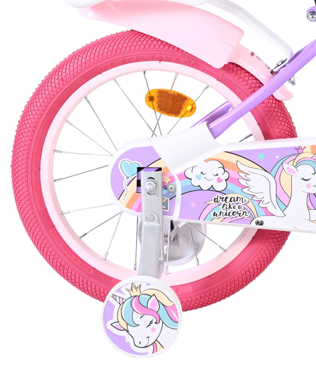 Volare - unicorn kinderfiets - meisjes - 16 inch - paars