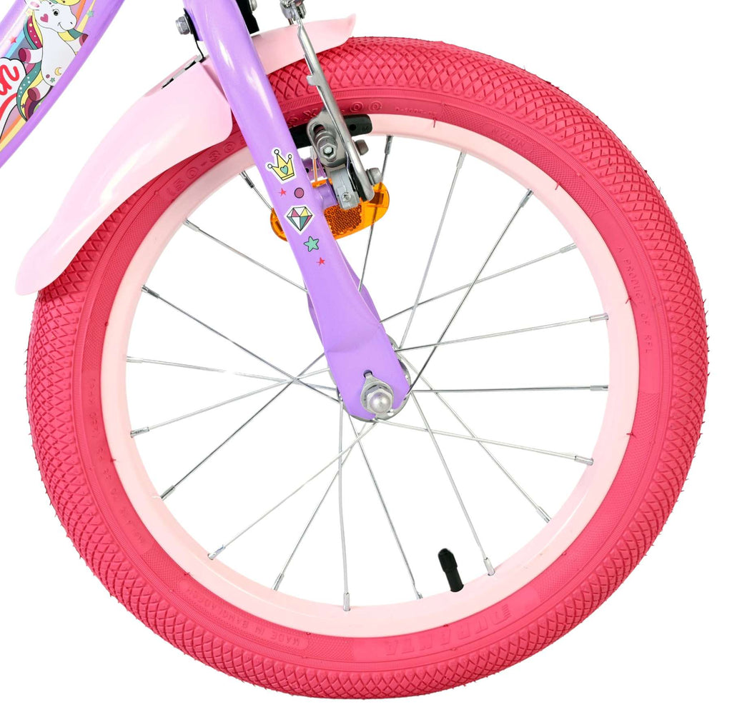 Volare - unicorn kinderfiets - meisjes - 16 inch - paars