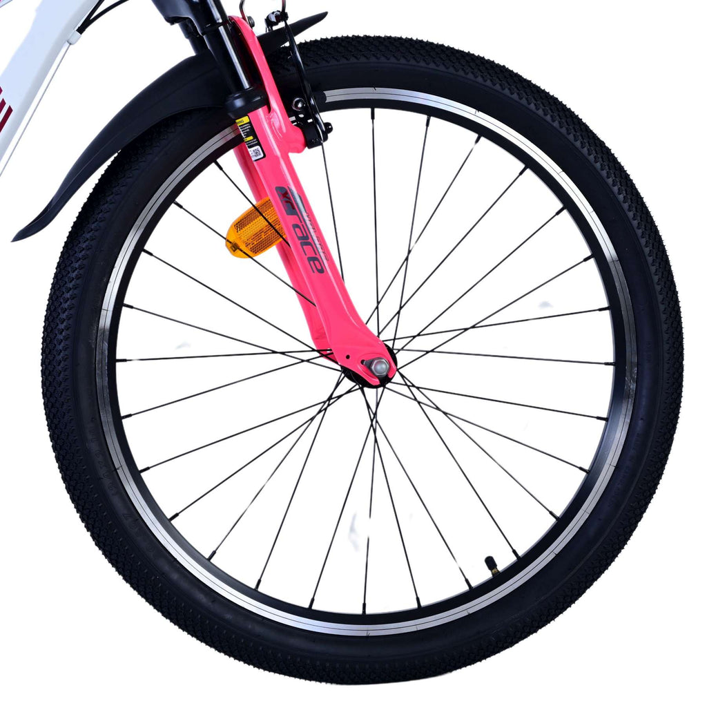Volare xc race kinderfiets - 24 inch - 21 speed - wit roze