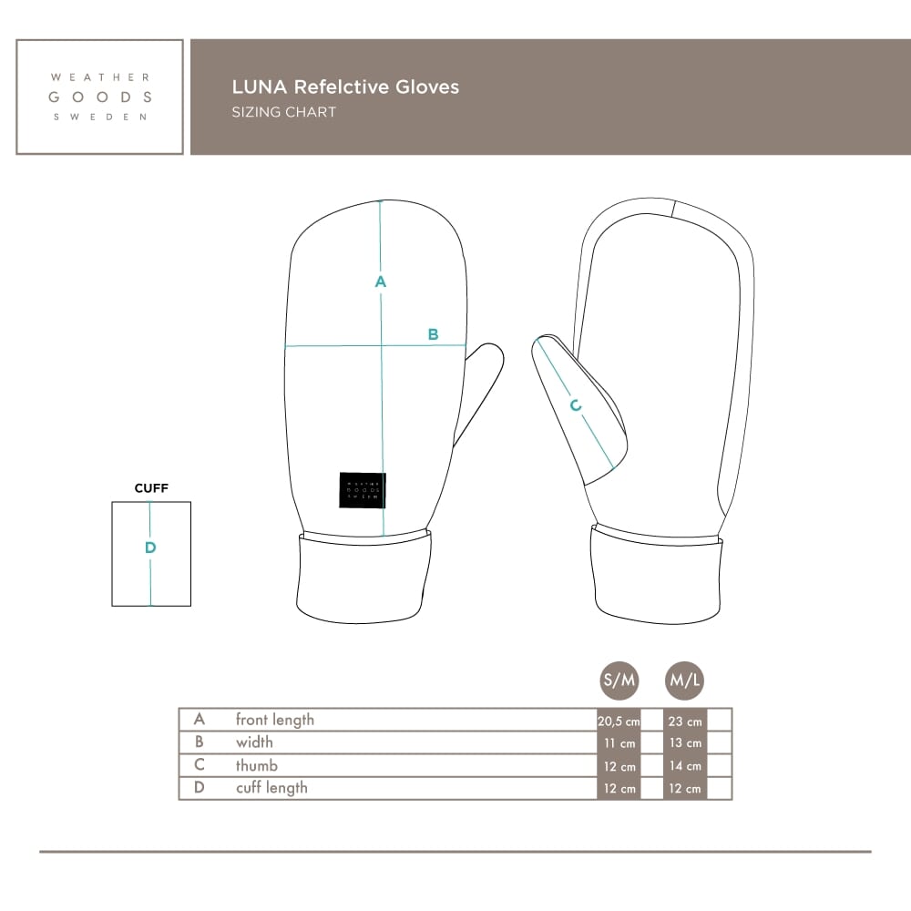 Weathergoods sweden weathergoods sweden reflecterende wanten silver m l