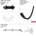 Roland - Voorwiel 28 inch 25-622 zwart ta schijfrem centerlock rlnd spv2
