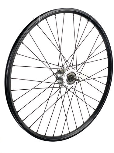 - Achterwiel 28 inch 622 zwart rvs spaak 8v rollerbrake