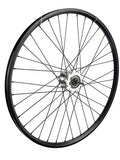 Achterwiel 28 inch 622 zwart geslepen rvs spaak 8v rollerbrake