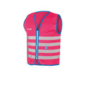 Wowow veiligheidshesje kind met rits en 1150 - fun fietsjas - maat l - unisex - roze blauw zilver